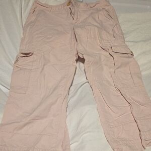 Banana Republic Light Pink Wide Leg Cargo Pants